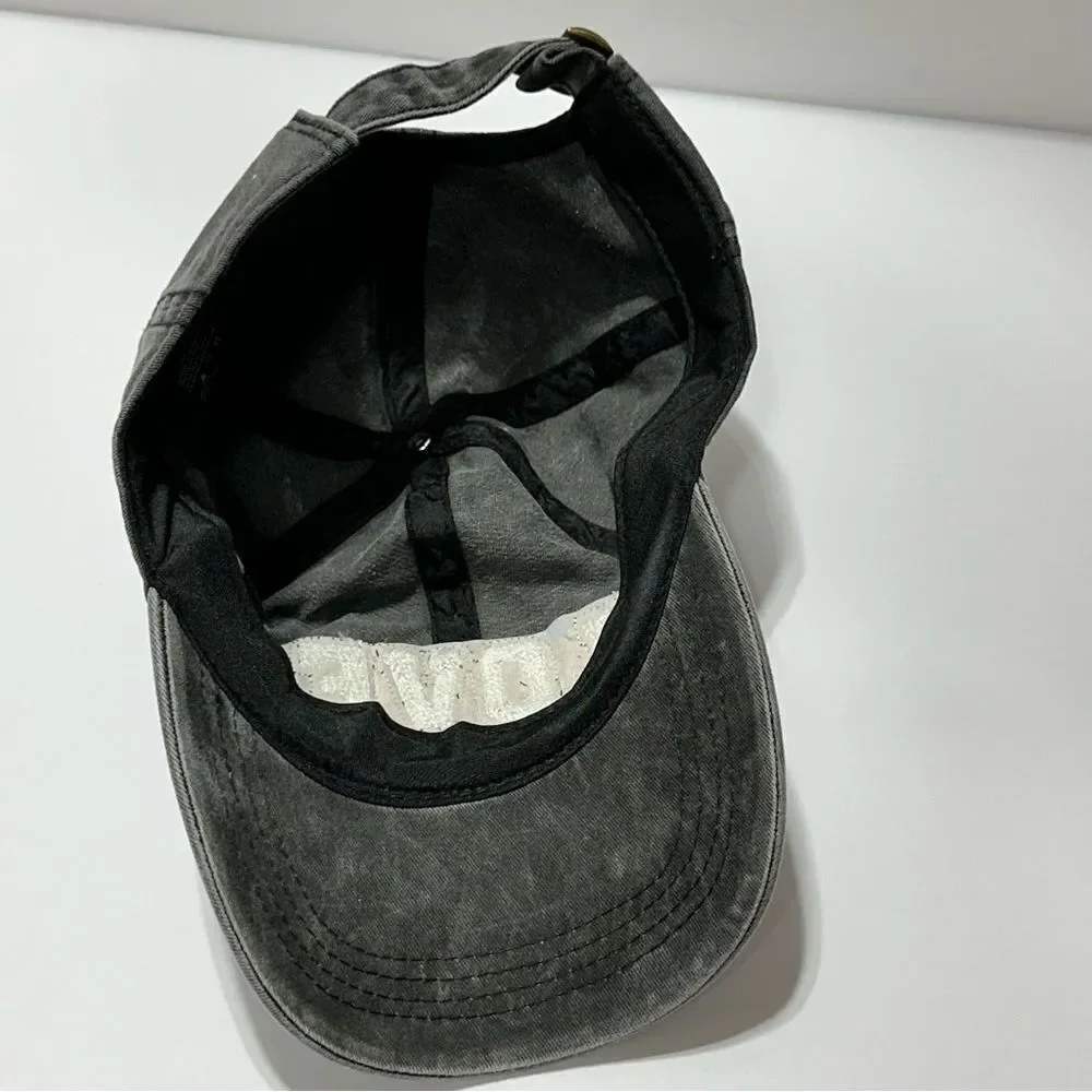 David and Young Gray Baseball Hat Cap Fashion Hat LOVE Logo Chambray Denim Style